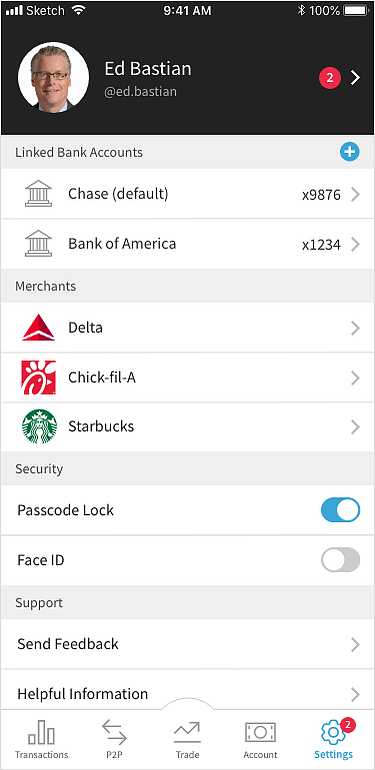 0 bakkt settings